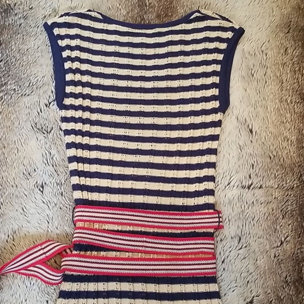 Knit Wrap Dress V Neck, Long Belt. - Picture 13 of 16